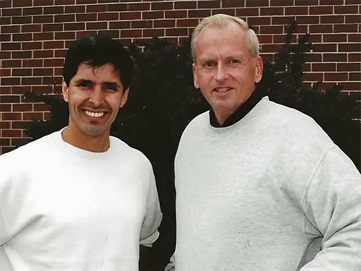 A friendship forged in prison in 2002, Michael Santos and Brennan.