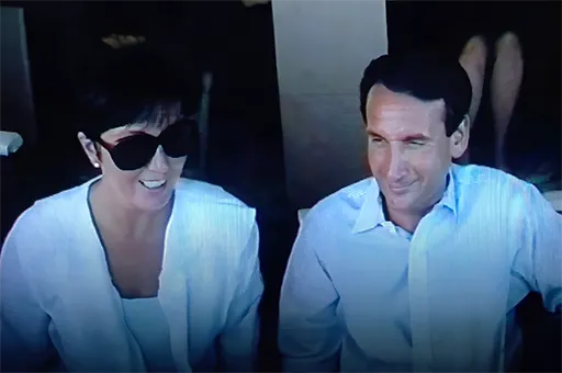 Coach K and his wife, Mickie, enjoying the races at Saratoga.