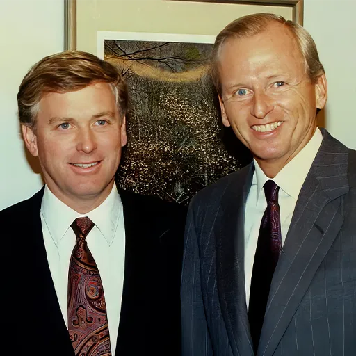 Vice President Dan Quayle visits Brennan in New Jersey in 1990.