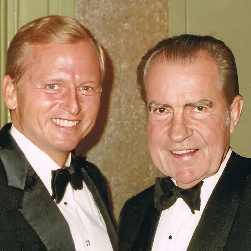Brennan and President Richard Nixon at a Washington DC reunion of an A-list club of Republican US congressmen, circa 1986.