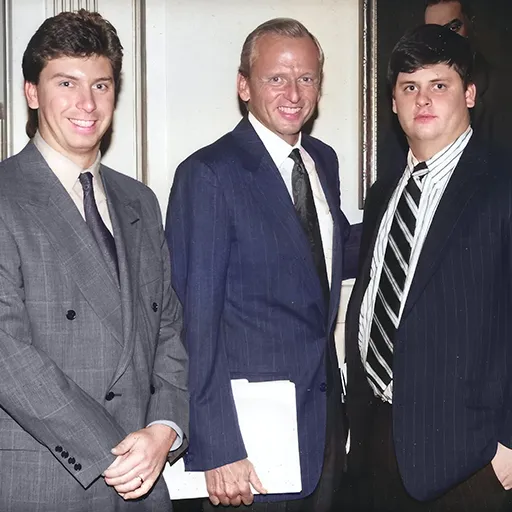 Butch (Robert, Jr.) and Chris join their father in 1992 when Brennan received the Medal of St. Benedict. Details in Chapter 22, page 364.