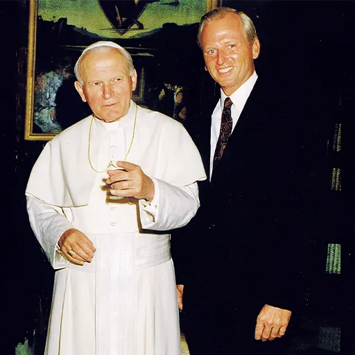 Brennan is honored to visit His Holiness Pope John Paul II.