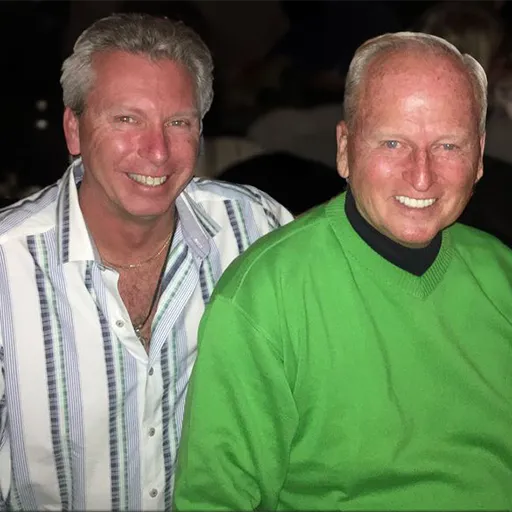 Brennan and his son Butch (Robert, Jr.) after a winning day at the Saratoga racetrack.