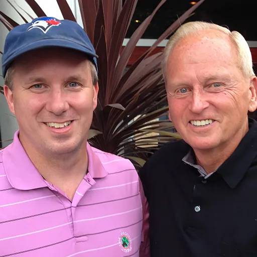 Brennan and his son Kevin after the races at Saratoga in 2017.